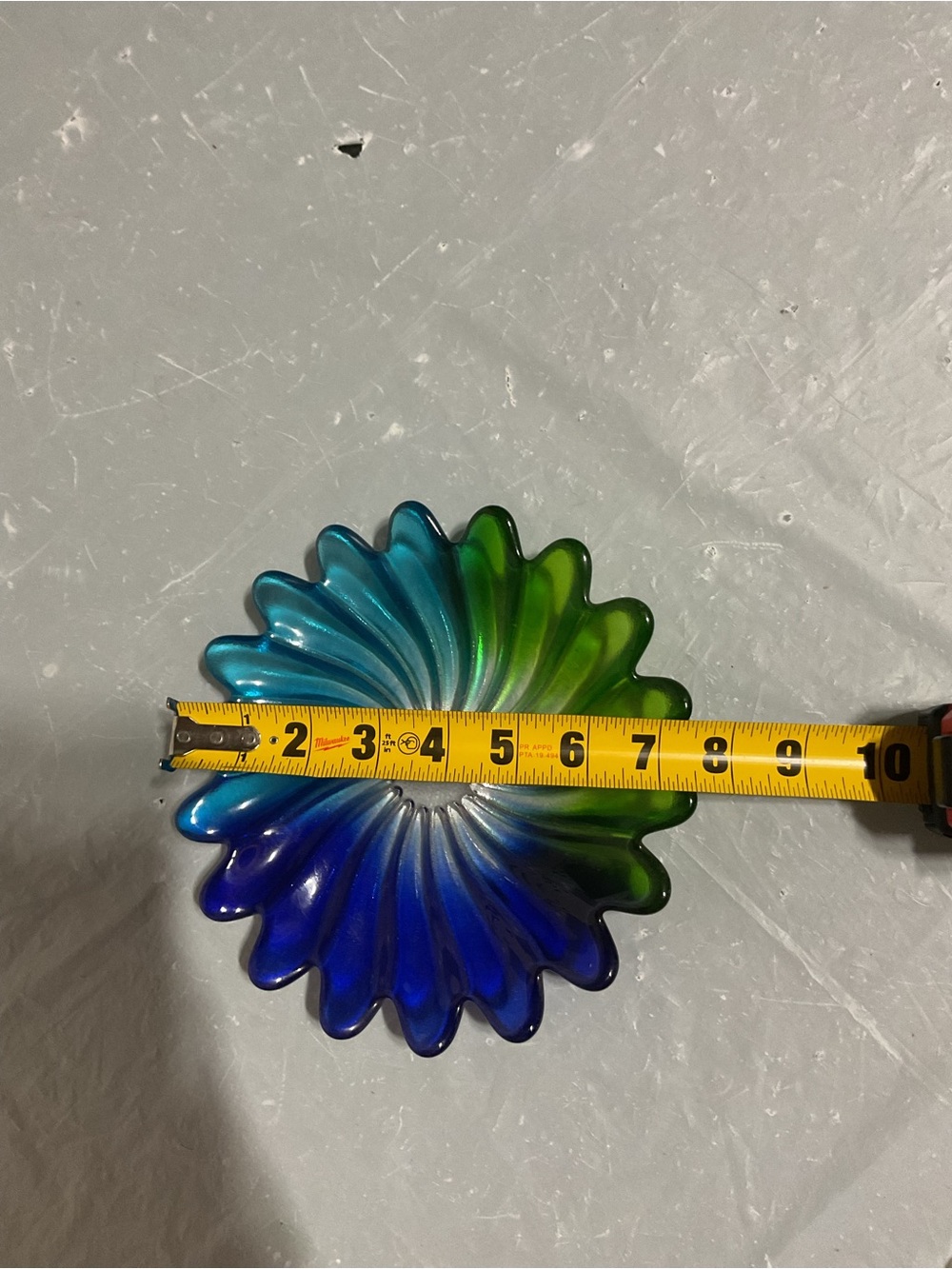 Handmade Blue & Green Glass Sunburst Accent Dish - Picture 4 of 4